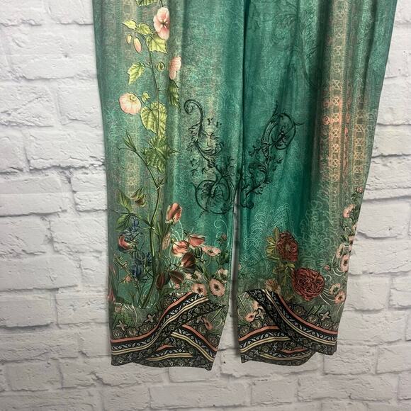 Floral Turquoise Gypsy Style Pants Women Size XL - Picture 3 of 7